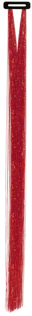 Extensión de pelo rojo purpurina 50cm 3pcs