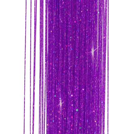 Extensión de pelo púrpura Glitter 50cm 3pcs