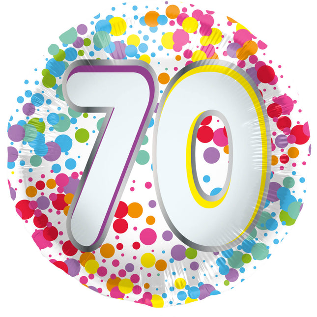 70 Años Globo de Helio Vacío 45cm