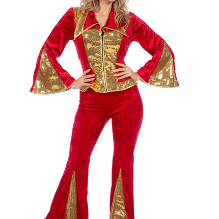 Glitter disco set rood/goud