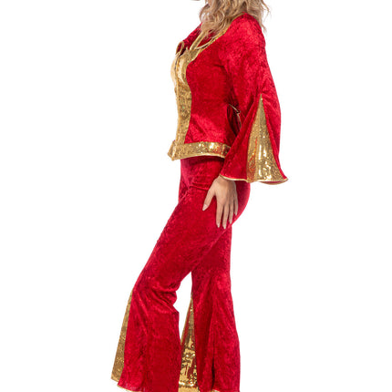 Glitter disco set rood/goud