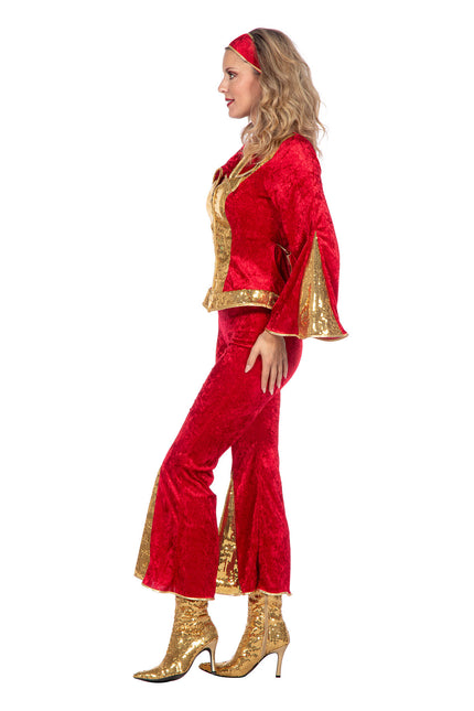 Glitter disco set rood/goud