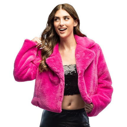 Chaqueta Fluffy rosa rave (M/L)