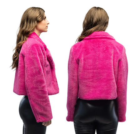 Chaqueta Fluffy rosa rave (M/L)