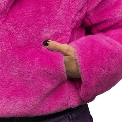 Chaqueta Fluffy rosa rave (M/L)