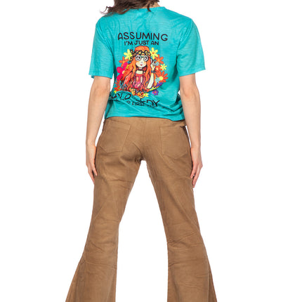 T-shirt hippie blauw (V)