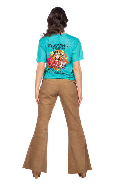 T-shirt hippie blauw (V)