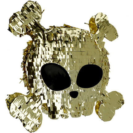 Piñata Pirata Calavera Dorada 50cm