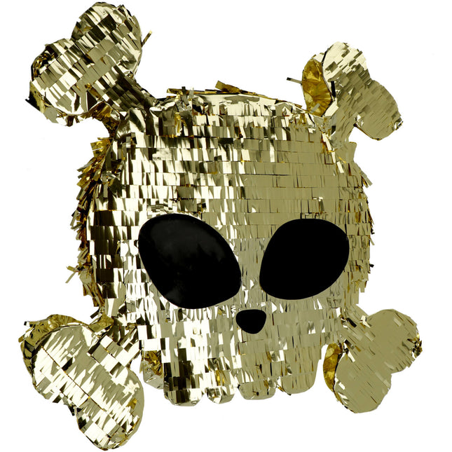 Piñata Pirata Calavera Dorada 50cm