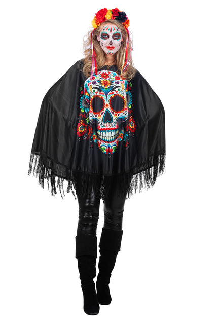 Día De Los Muertos Poncho Damas