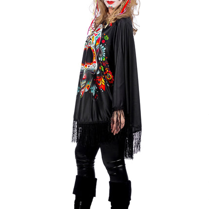 Día De Los Muertos Poncho Damas