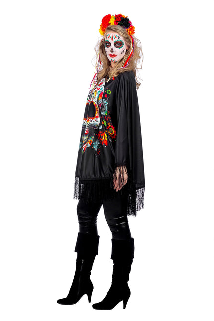 Día De Los Muertos Poncho Damas