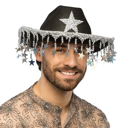 Sombrero de vaquero Stargazing negro