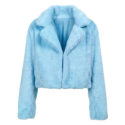 Chaqueta Fluffy rave azul claro (M/L)