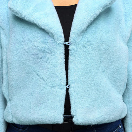 Chaqueta Fluffy rave azul claro (M/L)
