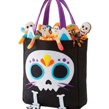 BOLSO DE «TRICK OR TREAT» CON GATO ESQUELETO