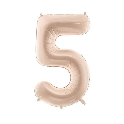5 Jaar Cijfer Ballon Beige Glans Leeg 72cm van Partydeco koop je bij Partywinkel