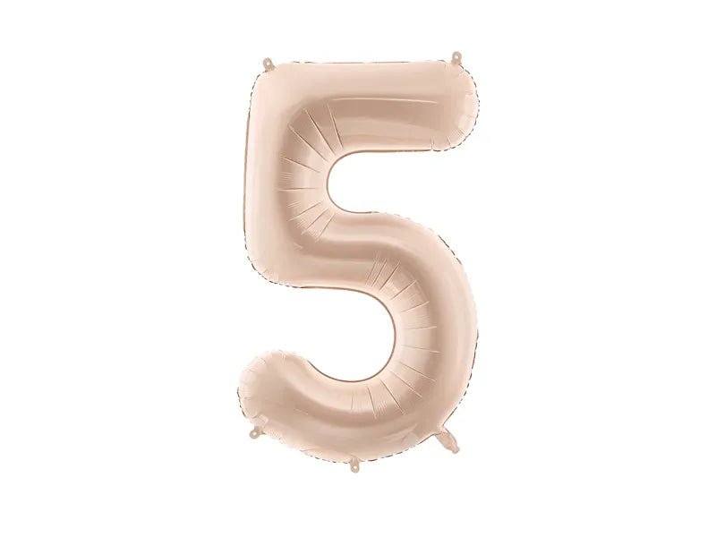 5 Jaar Cijfer Ballon Beige Glans Leeg 72cm van Partydeco koop je bij Partywinkel