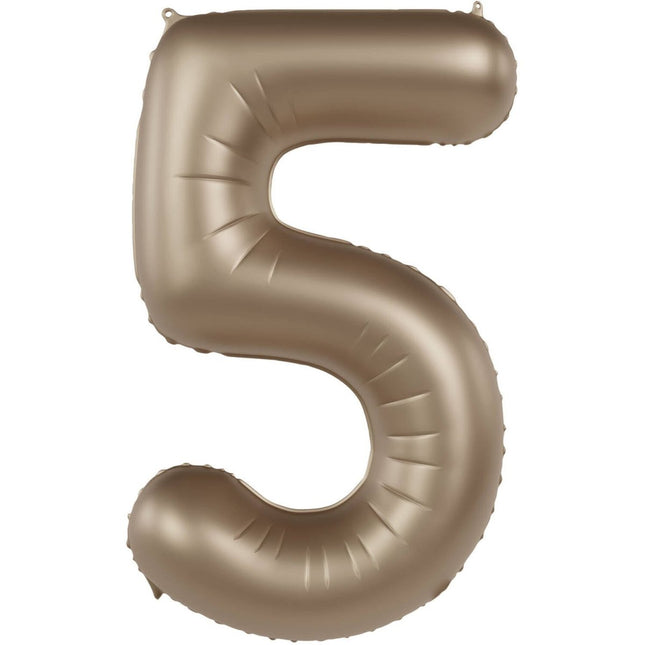 5 Jaar Cijfer Ballon Goud 86cm van Folat koop je bij Partywinkel