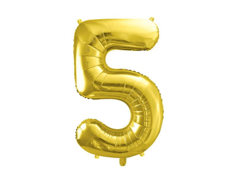 5 Jaar Cijfer Ballon Goud Leeg 72cm van Partydeco koop je bij Partywinkel