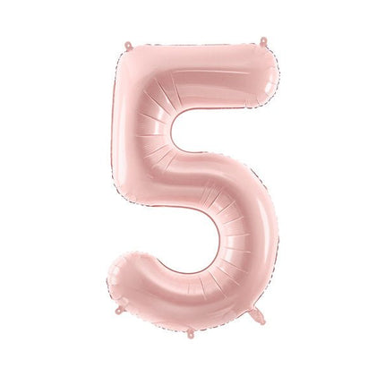 5 Jaar Cijfer Ballon Lichtroze Leeg 72cm van Partydeco koop je bij Partywinkel