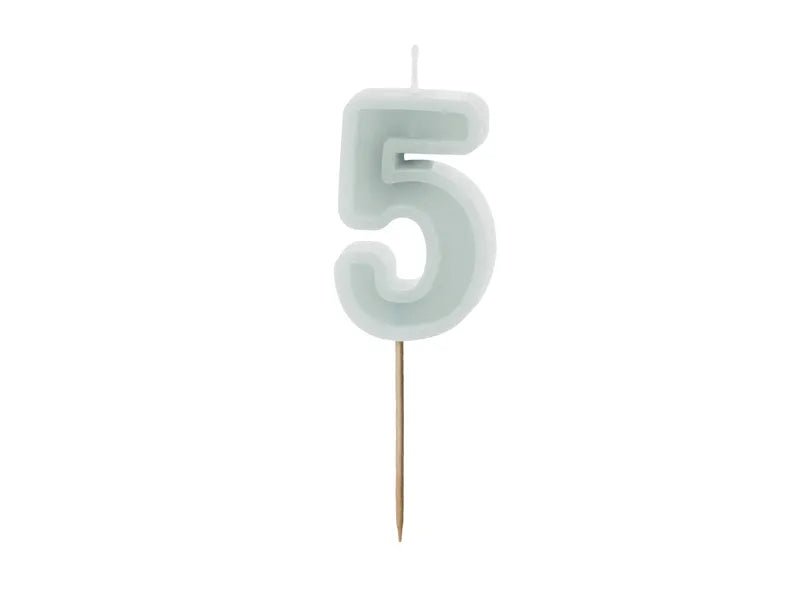 5 Jaar Kaars Lichtgroen 10cm van Partydeco koop je bij Partywinkel