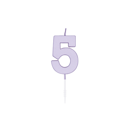 5 Kaars Lila Pastel 4,5cm van WeFiesta koop je bij Partywinkel