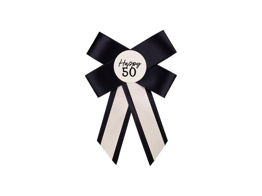 50 Jaar Button Strik 17cm van Partydeco koop je bij Partywinkel