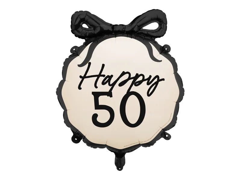 50 Jaar Helium Ballon Zwart Wit 53cm van Partydeco koop je bij Partywinkel