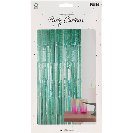 Cortina de puerta turquesa 2m