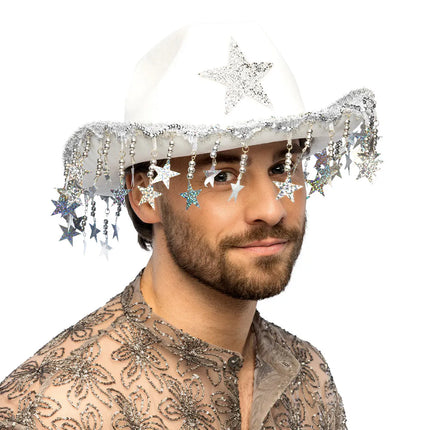 Sombrero de vaquero Stargazing blanco