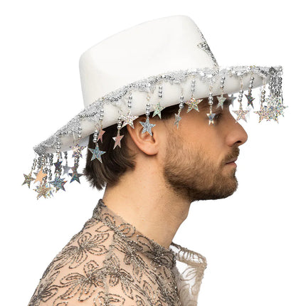 Sombrero de vaquero Stargazing blanco