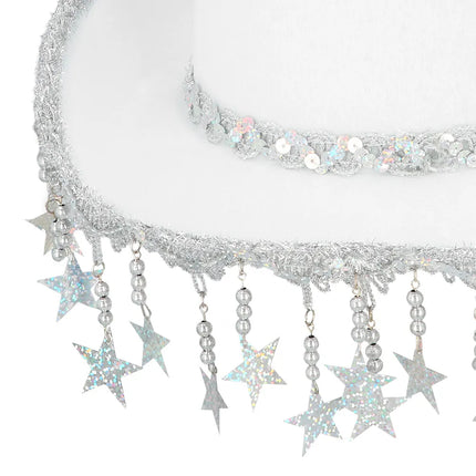 Sombrero de vaquero Stargazing blanco