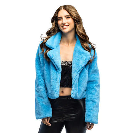 Chaqueta Fluffy rave turquesa (M/L)