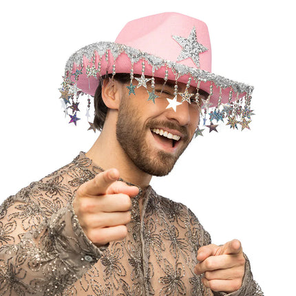 Sombrero de vaquero Stargazing rosa