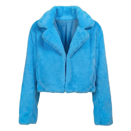 Chaqueta Fluffy rave turquesa (M/L)