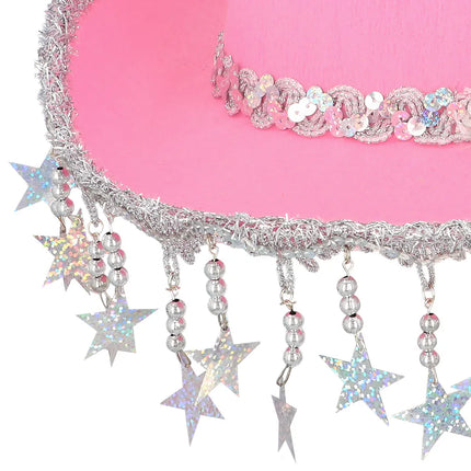 Sombrero de vaquero Stargazing rosa