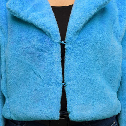 Chaqueta Fluffy rave turquesa (M/L)