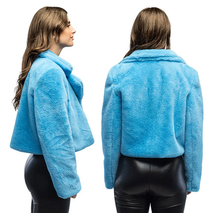 Chaqueta Fluffy rave turquesa (M/L)