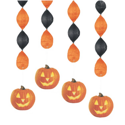 4 ADORNO COLGANTE «PUMPKIN GLOW» DE 18"