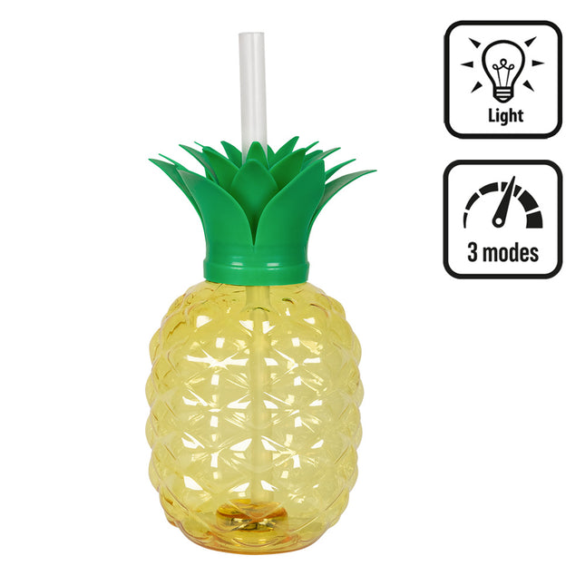 Taza LED Piña con pajita