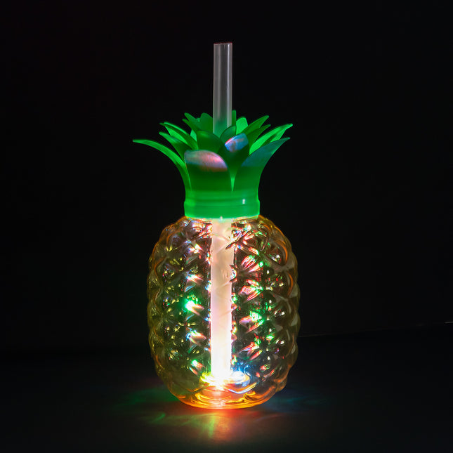Taza LED Piña con pajita