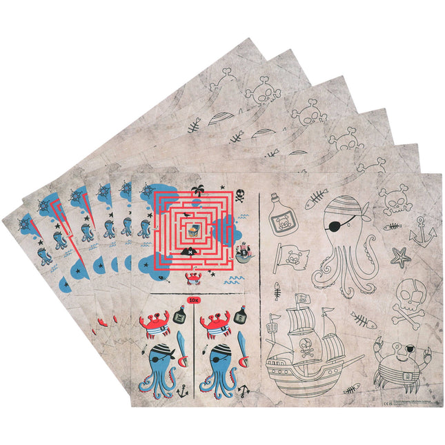 Salvamanteles Pirata Con Actividades 40cm 6pcs