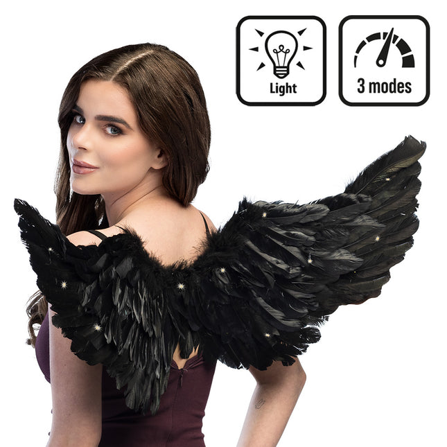 LED alas de ángel negro