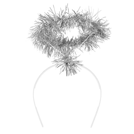 Diadema Halo espumillón plata