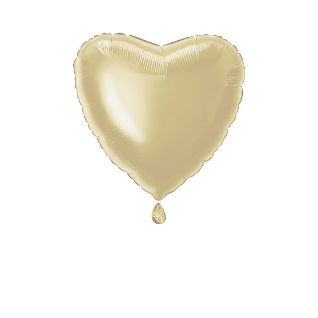 Globo Foil Corazón Macizo 18", Empaquetado - Oro