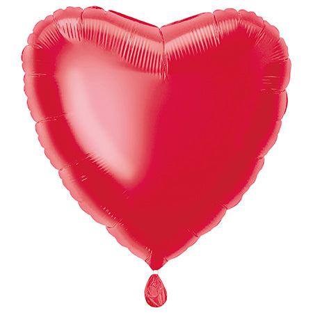 Globo Corazón Sólido 18", Empaquetado - Rojo