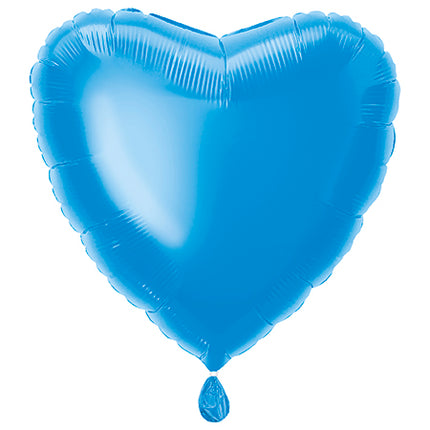 Globo Corazón Sólido 18", Empaquetado - Azul Real