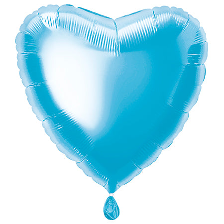 Globo Corazón Sólido 18", Empaquetado - Azul Bebé