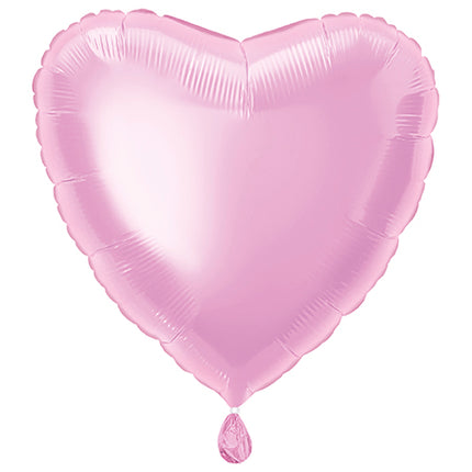 Globo Corazón Sólido 18", Empaquetado - Rosa Pastel